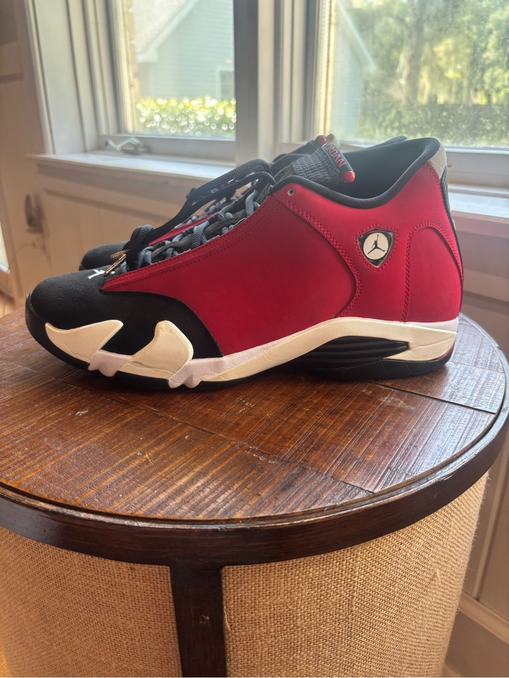Air Jordan 14 Retro black red and white men size 13 with box